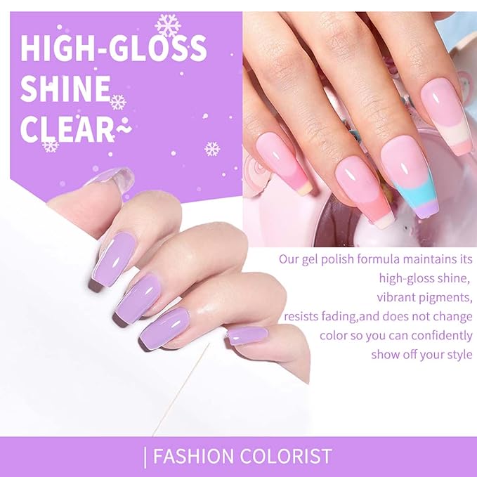 JR 9pcs 15ml Gel Nail Polish Set Macaron Color Light Red Pink Nude Gel Polish Kit UV LED Soak Off Polish Home DIY Gel Polish Set