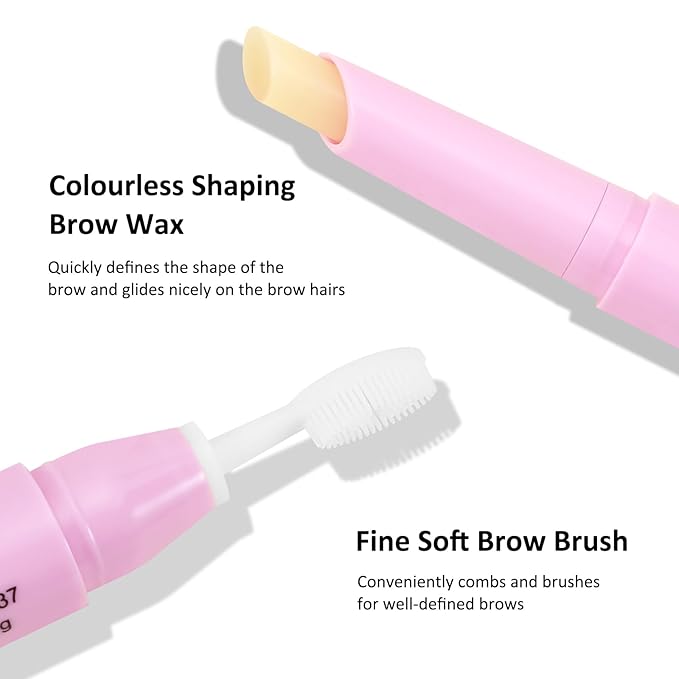 Boobeen Brow Wax Clear, Waterproof Eyebrow Wax Styling Pencil, Shaping with Slanted Tip Application, Long-Lasting Hold