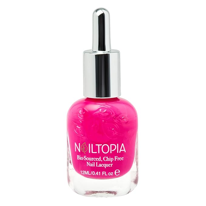 Nailtopia Bio-Sourced, Chip Free Nail Lacquer - All Natural, Strengthening Biotin and Superfood-Infused Polish - Chip Resistant Formula - Quick-Dry, Long Lasting Wear - Bird of Paradise - 0.41 oz