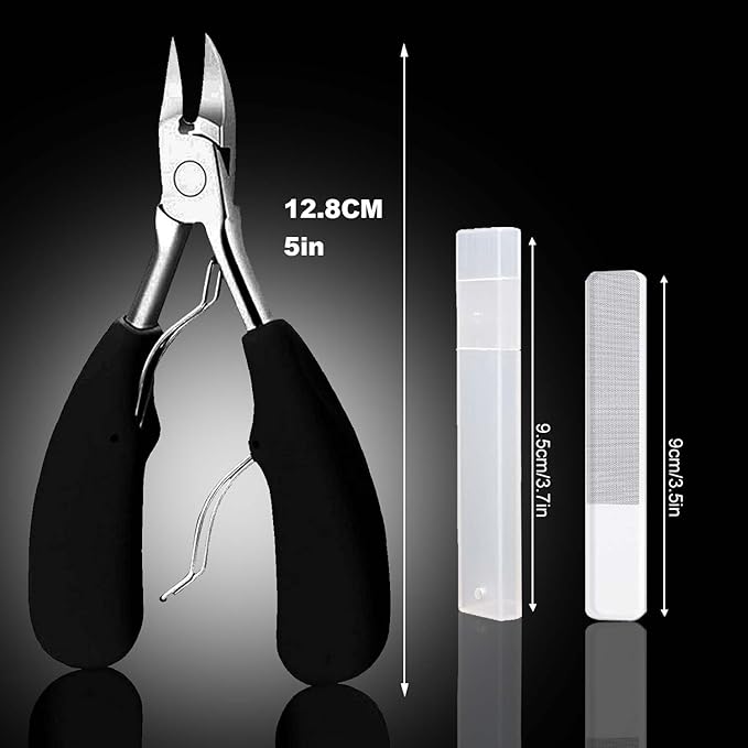 Ingrown Toenail Pedicure Tool Kit, Nail File and Nail Lifter Pusher Double-Sided Nail Manicure Kit Stainless Steel Nail Care Treatment for Nail Correction Polish Pain Relief (11 Piece Set)