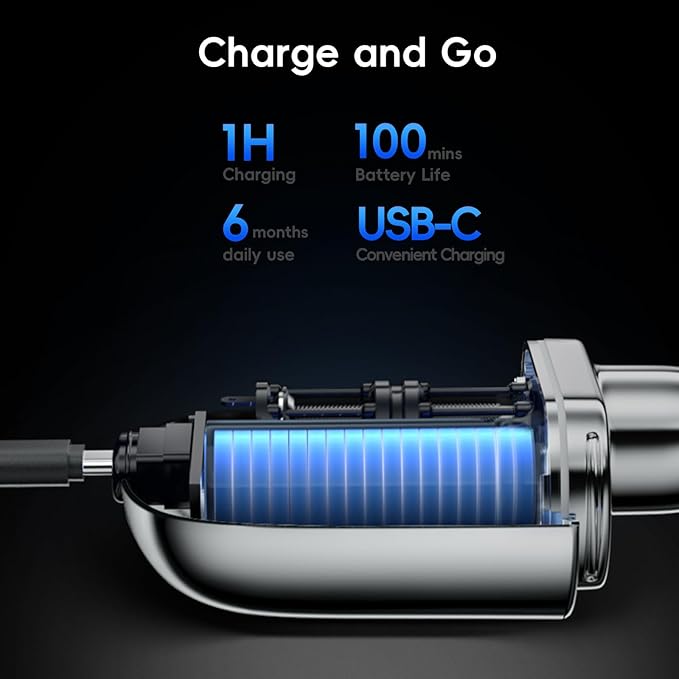 yoose Nose Hair Trimmer, Alloy Rechargeable Nose Hair Trimmer for Men Women, IPX7 Waterproof, Detachable Head, Easy to Clean, Portable Travel Size Nose Trimmers, Dual Edged Blades, Painless, Silver