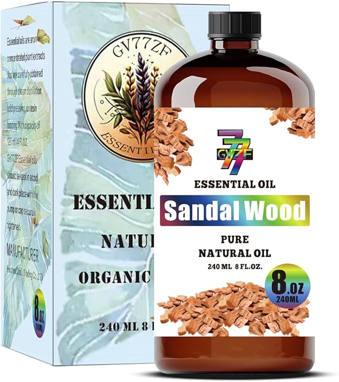 Sandalwood Essential Oil (8 oz / 240 ml) – Sandalwood Oils for diffusers, humidifiers, Home Baths, Cleaning Products, Yoga, DIY Soaps and DIY Scented Candles
