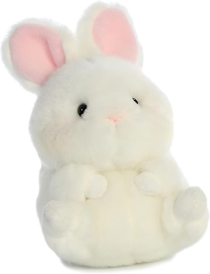 Aurora® Playful Rolly Pet™ Bunbun Bunny™ Stuffed Animal - Compact Size for On-The-Go Fun - for Adults, Kids, Birthdays, and Anniversaries - White 5 Inches