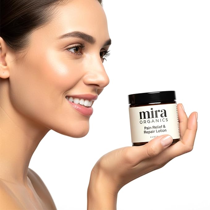 Mira Relief & Repair Lotion, Use natural plant ingredients, Daily nourishment for health. (Mira lotion - 1 Bottle) (mira organics cream - 1Pcs)