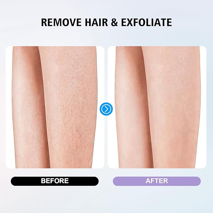 Hair Remover Eraser, Reusable Crystal Hair Remover, Magic Painless Exfoliation, Portable Travel Body Hair Removal Tool, Foot Exfoliating Eraser, Hair Eraser for Back Arms Legs(2pack)
