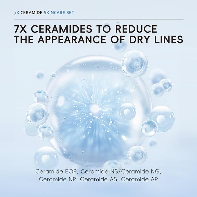 LAIKOU Skin Care Set, Skin Care Routine Kit for Women, Skincare Gift Set, Travel Size Toiletries with 7X CERAMIDE Cleanser, Toner, Serum, Eye Cream, Face Cream Mother's Day Christmas Birthday Daughter