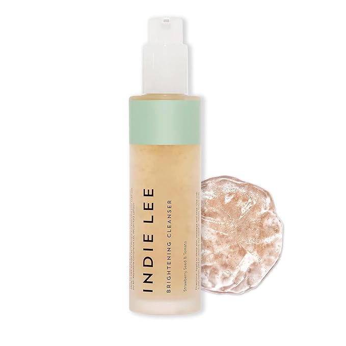 Indie Lee Brightening Facial Cleanser - Daily Hydrating Cleanser, Makeup Remover & Exfoliating Face Mask to Brighten, Firm & Protect Dry Skin - Clean, Gentle Face Wash (4.2oz)