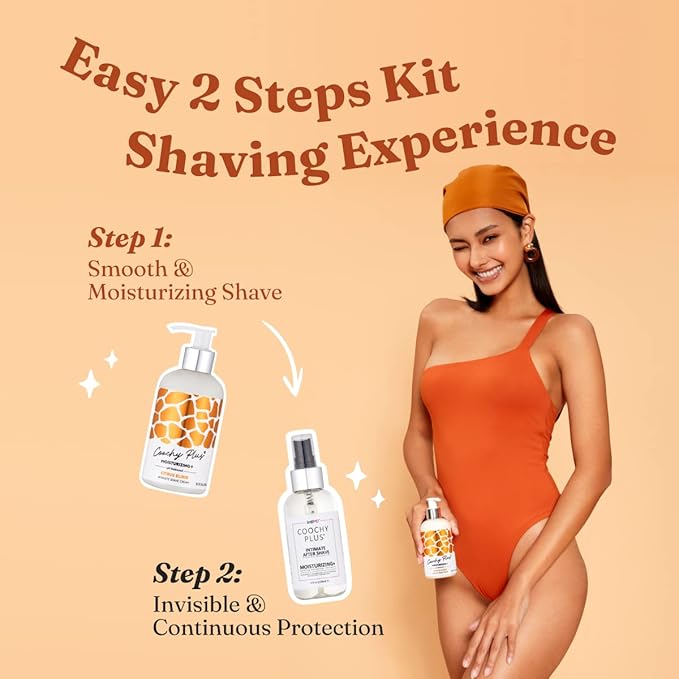 IntiMD Coochy Plus Intimate Shaving Complete Kit - Citrus Elixir & Organic After Shave Protection Soothing Moisturizer - Antioxidant Formula Prevents Razor Burns, Itchiness & Ingrown Hair