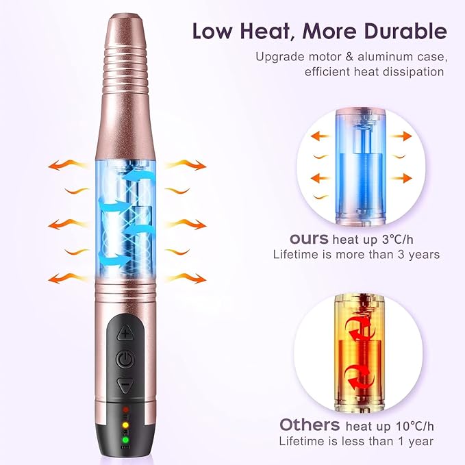 COSLUS Cordless Nail Drill Electric File: Professional for Acrylic Gel Dip Powder Nails Portable Nail Drill Machine Kit for Manicure Pedicure Nail Set with Everything Rechargeable Lightweight
