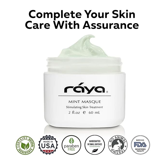Raya Mint Masque (603) | Cooling and Refreshing Facial Treatment Mask Combination for Oily and Break-Out Prone Skin, Moisturizing,Tightening Pores, Refining Complexion, Paraben-free - 60ml