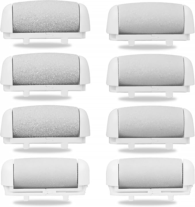 AdamPark Callus Removers 8 Pack Replacement Rollers Heads for Electric Feet File Pedicure Tools, Pedicure Kit Refill Rollers 3 Extra Coarse, 3 Regular Coarse, 2 Fine Coarse Refill Rollers