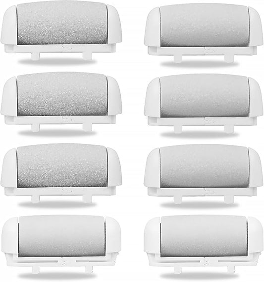 AdamPark Callus Removers 8 Pack Replacement Rollers Heads for Electric Feet File Pedicure Tools, Pedicure Kit Refill Rollers 3 Extra Coarse, 3 Regular Coarse, 2 Fine Coarse Refill Rollers
