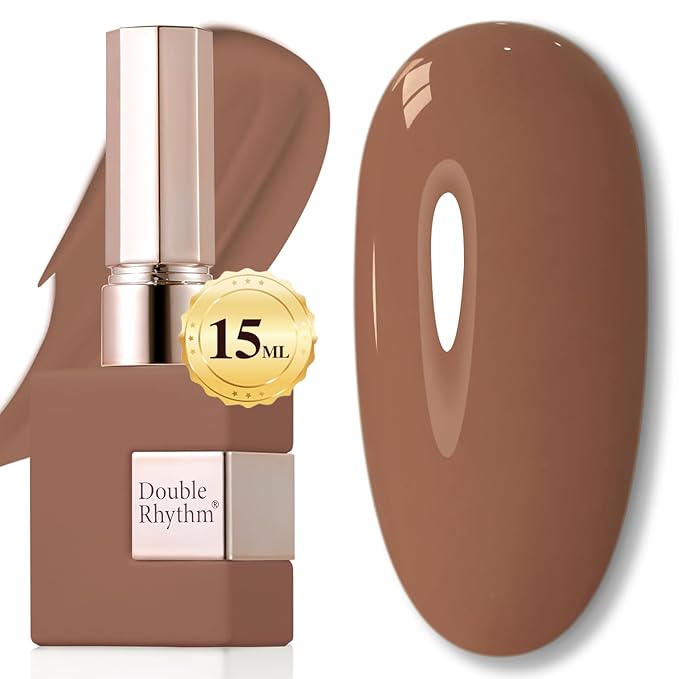 Double Rhythm 15ML Gel Polish Pure Sheer Same Color Same Bottle Soak Off Gel Polish Art Manicure Salon DIY at Home for Women (Light Brown-A1443)