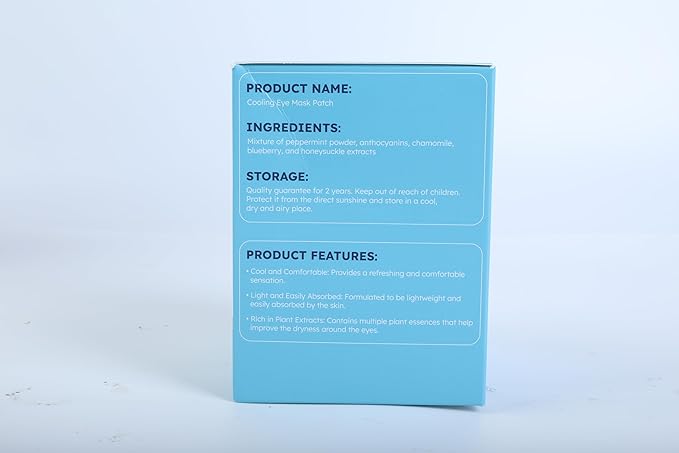 20-Pack Cold Eye Mask, Disposable Hydrogel Eye Patches, Gel Sheet Mask for Tired Eyes & Puffiness，Self Cooling Compress, Travel Essentials & Relaxation Gifts for Women, Stocking Stuffers for Adults