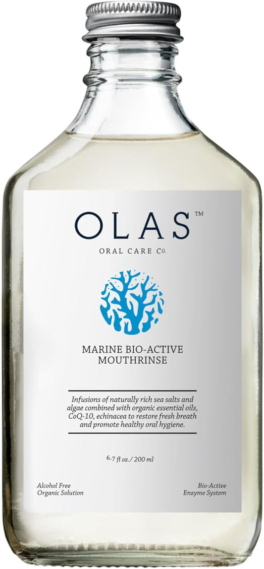 Olas Alcohol Free Mouthwash & Oral Rinse - Marine Bio-Active Mouth Rinse With Essential Oils & Antioxidants for a Healthy Oral Microbiome - Fluoride Free Natural Mouthwash (200 ml)