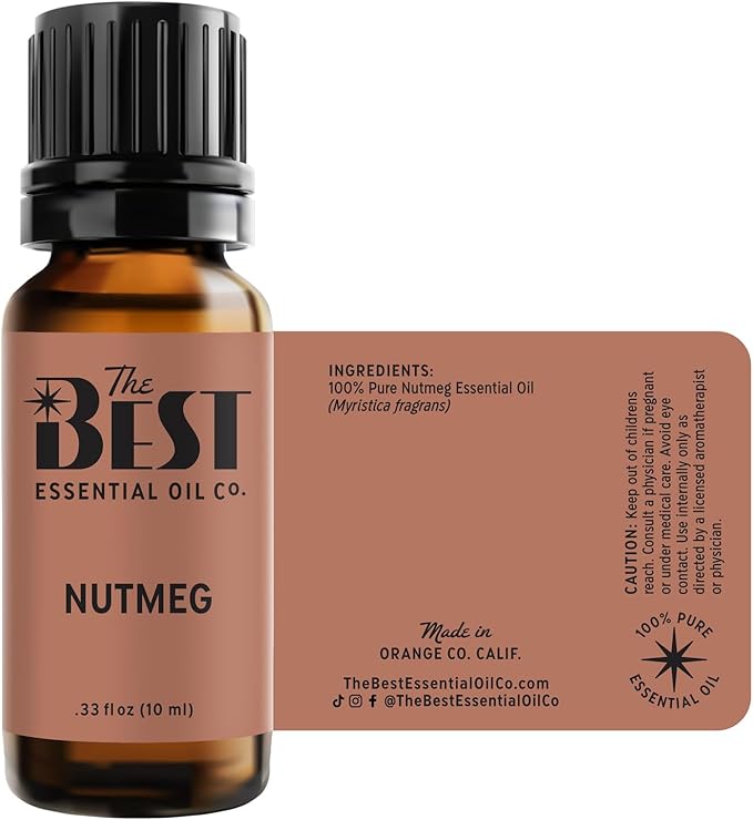 The Best Nutmeg Essential Oil Premium Grade- 100% Pure & Natural for Aromatherapy, Diffuser, Spa, Massage, Air Freshener- 10 ml (.33 fl oz)