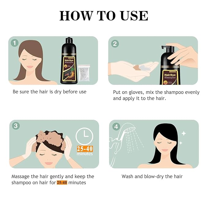 Silver Gray Hair Dye Shampoo 3 in 1, Long-lasting & Natual Hair Color Shampoo Lasting for 4 Weeks, Herbal Ingredients Natural Shampoo Hair Dye Effect in Minutes, Gifts for Men Women 500ml