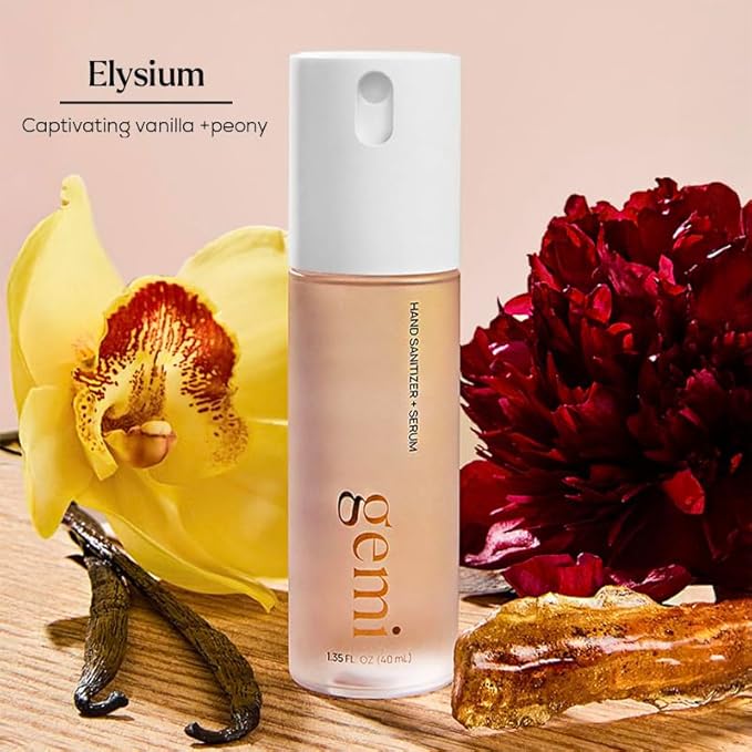 Hand Sanitizer + Serum™ | Elysium | Hydrating K-Beauty Formula with Centella, Vitamin B5 & Green Tea | Kills 99.9% of Germs | Fresh Scent with Lavender, Geranium & White Musk | 650 Sprays