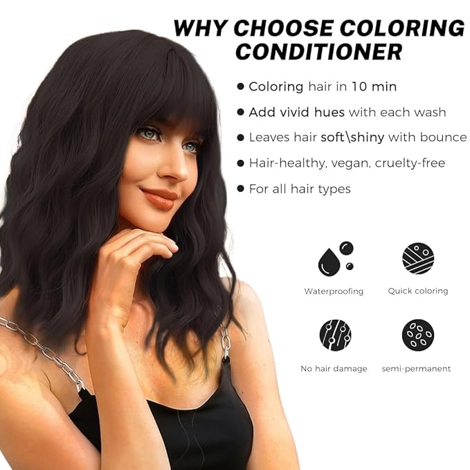 SOVONCARE Black Hair Color Depositing Conditioner Mask 5.28 OZ, Cruelty-Free