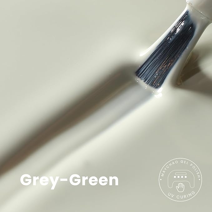 MAYCHAO 15ML Gel Nail Polish 1Pc Light Grey Gel Polish Soak Off UV LED Nail Polish Nail Art Starter Manicure Salon DIY at Home, 0.5 OZ