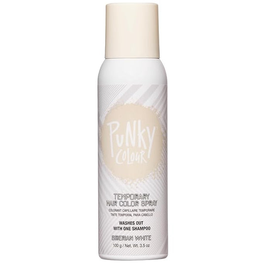 Punky Temporary Hair Color Spray – Siberian White, Instant Vivid Temporary Hair Dye for Women, Wash Out, Hair-Color Spray, 3.5 oz