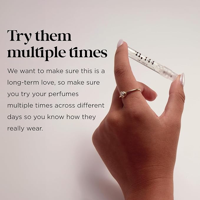 Noteworthy Fragrance Sampler Set | Luxury Perfume Samples | Includes Credit Toward 100ml Purchase | Notes of Vanilla, Sandalwood, Citrus & More | Cruelty-Free, Made in USA (Best Sellers - 8 Samples)