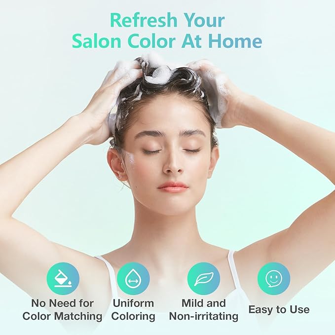 Leorx Hair Dye shampoo, 3 In 1 Deep Wine Red Color Shampoo Hair Dye For Refresh Hair Instant Herbal Coloring Shampoo For Women&Men - Tintes Para El Cabello Profesional