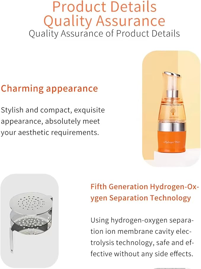 Hydrogen Rich Water Spray Instrument, Handheld Facial Nano Sprayer Facial Mister, for Eye Lash Extensions, Deep Moisturizing, Skin Rejuvenation