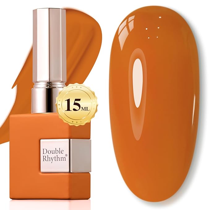 Double Rhythm 15ML Gel Polish Pure Sheer Same Color Same Bottle Soak Off Gel Polish Art Manicure Salon DIY at Home for Women (Deep Ginger Yellow-A1448)