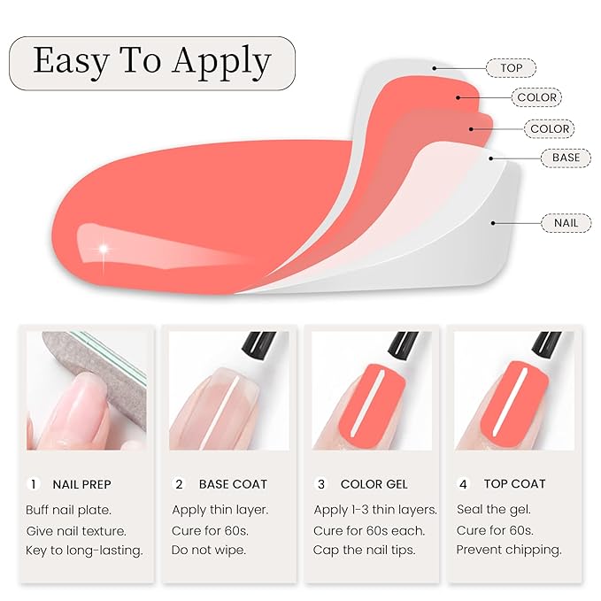 MAYCHAO 15ML Carrot Gel Nail Polish 1Pc Coral Pink Gel Polish Soak Off UV LED Nail Polish Nail Art Starter Manicure Salon DIY at Home, 0.5 OZ