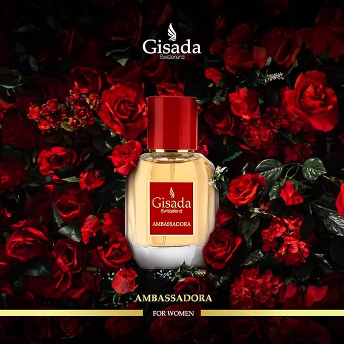 Gisada Ambassadora Women's Perfume - Perfumes for Women with Oriental, Sweet, Floral, Warm Fragrance - Daily Wear Women's Cologne with Juicy, Fruity, Spicy Scent - Made in Switzerland - 1.7 fl. oz.