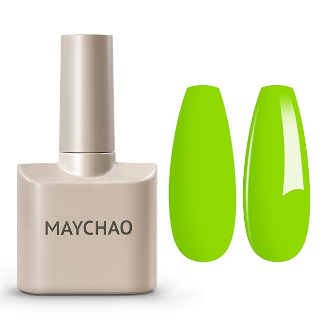 MAYCHAO 15ML Lime Green Gel Nail Polish 1Pc Grass Green Gel Polish Soak Off UV LED Nail Polish Nail Art Starter Manicure Salon DIY at Home, 0.5 OZ