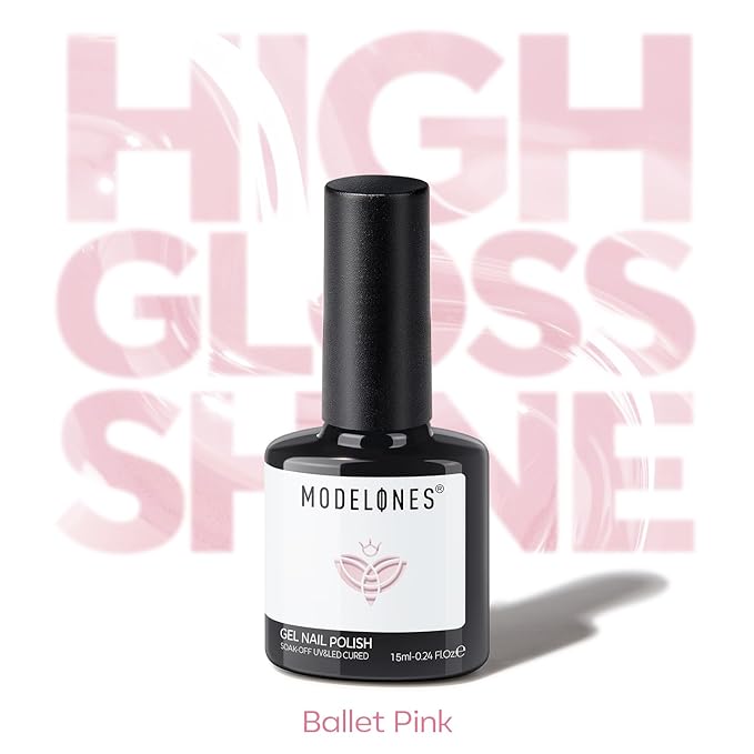 modelones Gel Nail Polish Baby Pink Polish Light Soft Pastel Soap Nail Polish Soak Off Nail Art Gel Manicure Salon DIY Home Gift for Women 15 ML