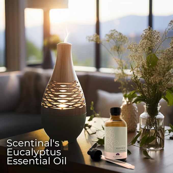 Scentinal Premium Essential Oil - 100% Pure, Natural & Authentic - Extra Large 4oz Bottle (120ml) with Eyedropper - Refreshing Aromatherapy Experience (4 oz / 120ml, Eucalyptus)