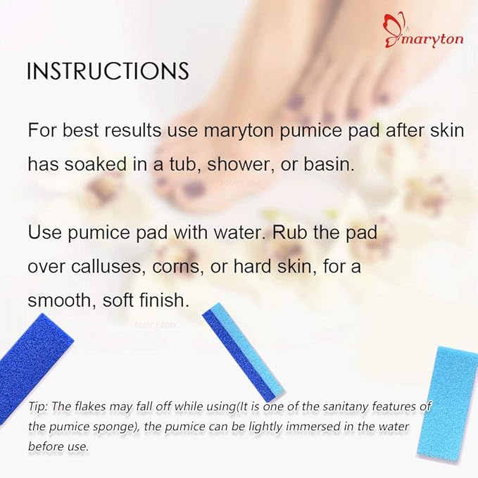 Maryton Foot Pumice Stone for Feet Hard Skin Callus Remover and Scrubber (Pack of 4) (Blue)