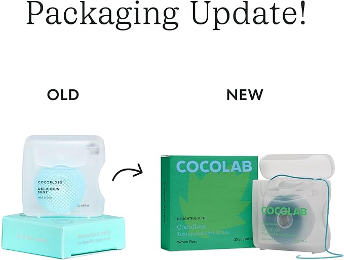 Cocofloss Woven Dental Floss, Dentist-Designed Oral Care, Mint, Waxed, Expanding, Vegan, Kid-Friendly String Floss with Coconut Oil, 3 Spools (33 yd Each)