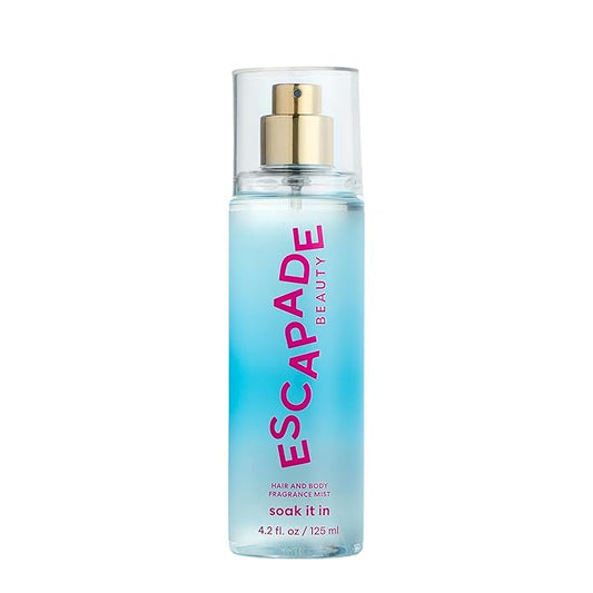 Escapade Beauty Soak It In Fragrance Body Mist (4.2oz) - Coconut water, Gardenia Petals, Tonka Bean, Whipped Vanilla