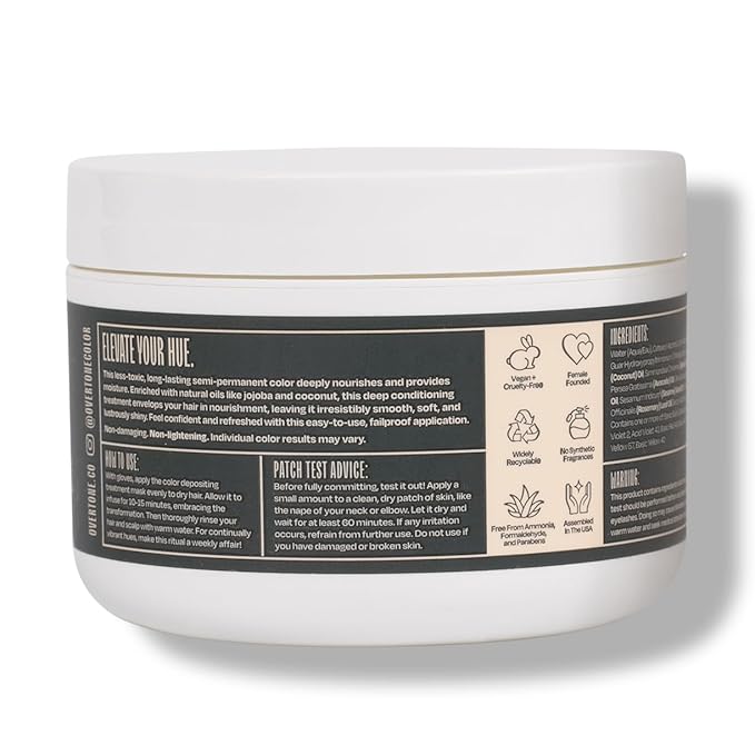 Overtone Semi Permanent Hair Color Conditioner, Extreme Silver is Twilight Titanium, 8 oz, Nourishing Damage-Free, Color Depositing Mask for All Hair with Shea Butter & Coconut Oil, Cruelty-Free