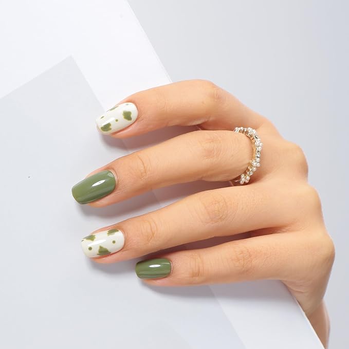 MAYCHAO 15ML Gel Nail Polish 1Pc Camouflage Green Gel Polish Soak Off UV LED Nail Polish Nail Art Starter Manicure Salon DIY at Home, 0.5 OZ