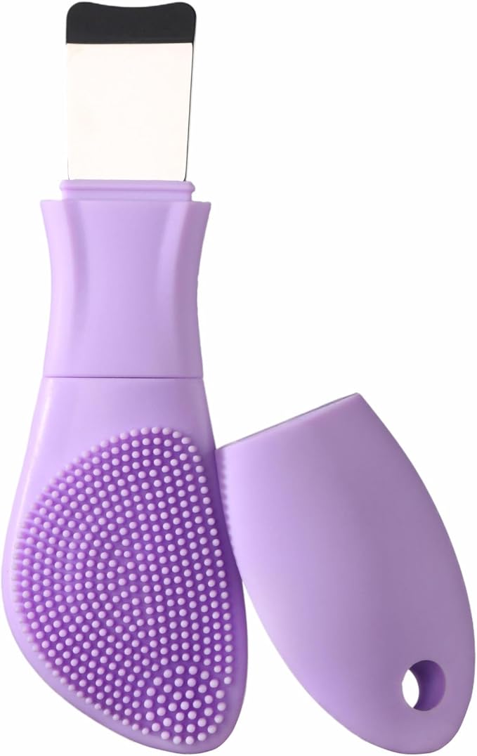 Blackhead Remover & Silicone Face Scrubber,Face Spatula,Facial Cleansing Brush, Pore Brush, Face Scrubber Exfoliator for Facial Deep Cleansing (Purple)