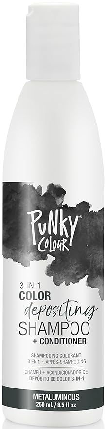 Punky Colour 3-in-1 Hair Color Depositing Conditioner & Hair Cleanser - Metaluminous, Restores & Adds Shine to Faded Hair, 8.5 fl oz.