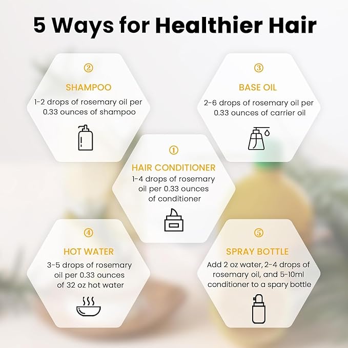 HIQILI Essential Oil for Diffuser (3.38 Fl Oz (Pack of 1), Rosemary)