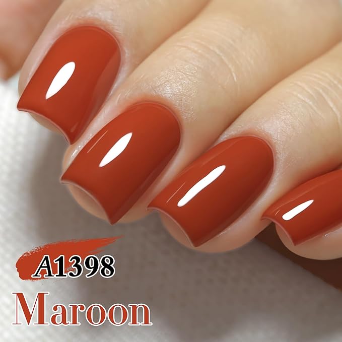 Double Rhythm Gel Polish 15ML Pure Sheer Same Color Same Bottle Soak Off Gel Polish Nail Art Manicure Salon DIY at Home for Women (Red-A1398)