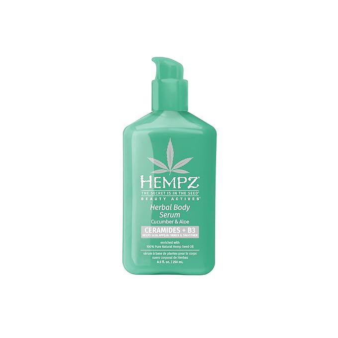 Hempz Cucumber & Aloe Body Serum with Ceramides, Light weight, Fast Absorbing, Gel Cream & B3 8.5 fl.oz.
