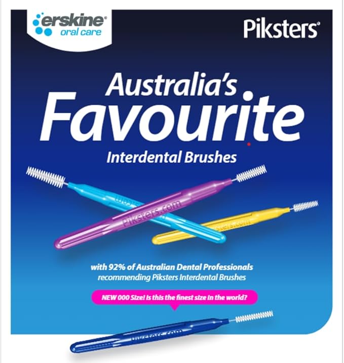 Piksters Interdental Brushes, 40 pk, Size 7, Interdental Tooth Brush for Extra Large Gaps, Gum Soft Bristles for Plaque Removal, Safe for Braces