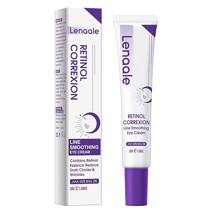Eye Cream, Retinol Eye Cream for Dark Circles, Puffiness Anti Aging, With Hyaluronic Acid, Peptides, Caffeine Reduces Bags, Smooths Wrinkles & Fine Lines