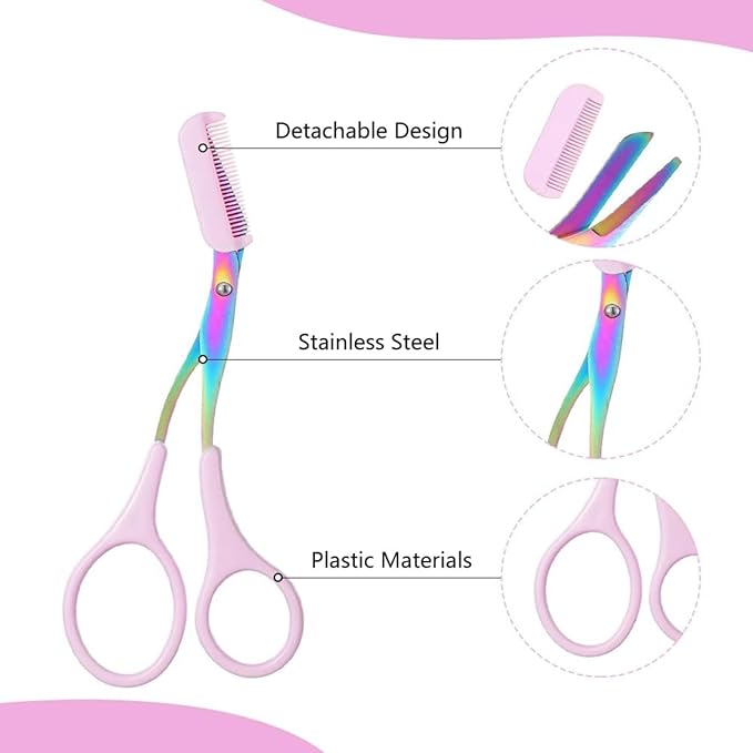 Eyebrow Razor for Women & Men, 2-in-1 Stainless Steel Eyebrow Grooming Tool & Facial Hair Trimmer, Precision Edges & Safe Painless Use, Unisex at-Home Kit, 5.04 X 2.04inch (Blue,3)