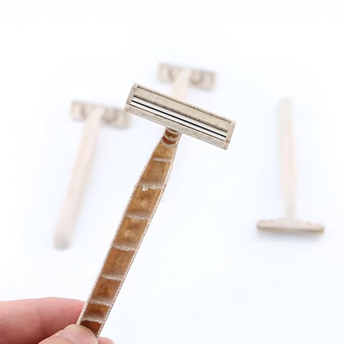 Disposable Razors Bulk for Men & Women – Twin Blade Unisex Shavers – Eco-Friendly, Biodegradable, Non-Toxic, Made from Recycled Wheat Straw 200 Count (Pack of 4)