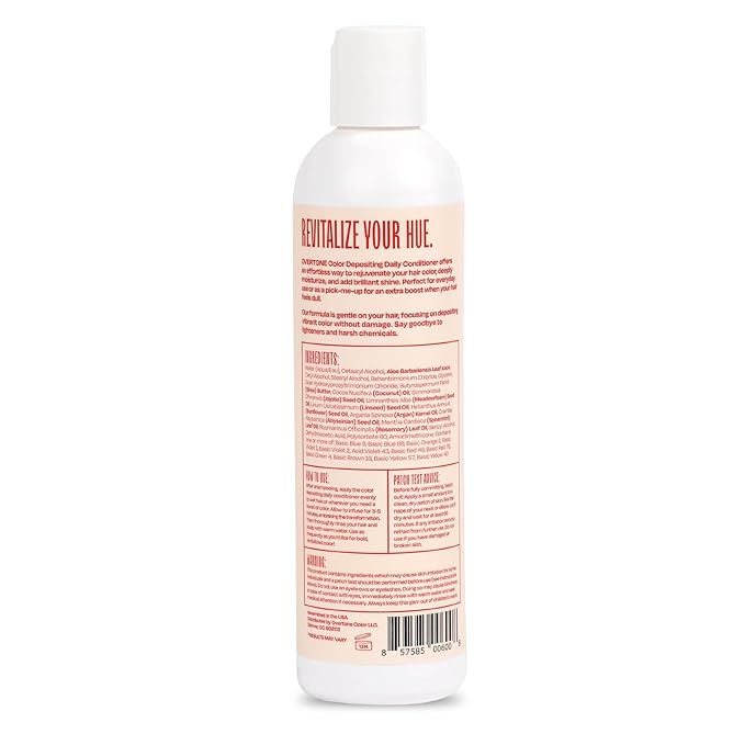 Overtone Daily Color Depositing Conditioner: 8oz Temporary Coloring Conditioner with Shea Butter & Coconut Oil, Refresh Color & Prevent Fading, Vegan & Cruelty-Free, Extreme Red is Ruby Red