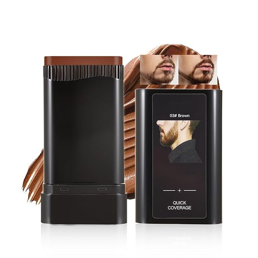 Beard Touch-Up for Men, Instant Gray Hair Cover Stick, Built-In Comb for Seamless Blending, Cream Concealer, Quick Temporary Cover